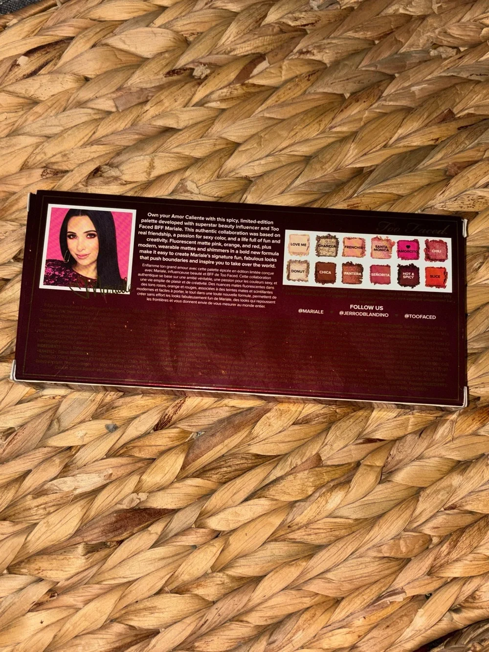 Too Faced Mariale Amor Caliente Eyeshadow Palette - pink, black, gold